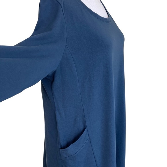 J. Jill‎ Pure Jill Womens Scoop Neck A-Line Dress Pima Cotton Ocean Blue Sz L - Picture 8 of 16